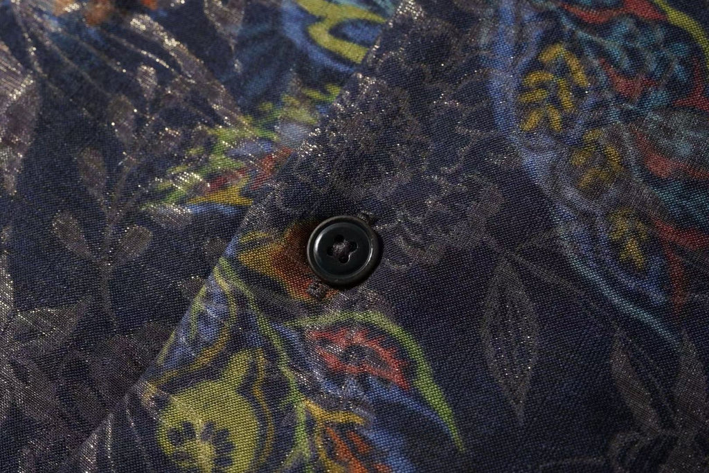 Navy Botanical Paisley Overshirt