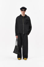 Zip-Up Jacket with Crochet Collar & Pocket