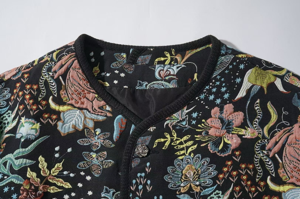 Tapestry Print Cardigan Coat
