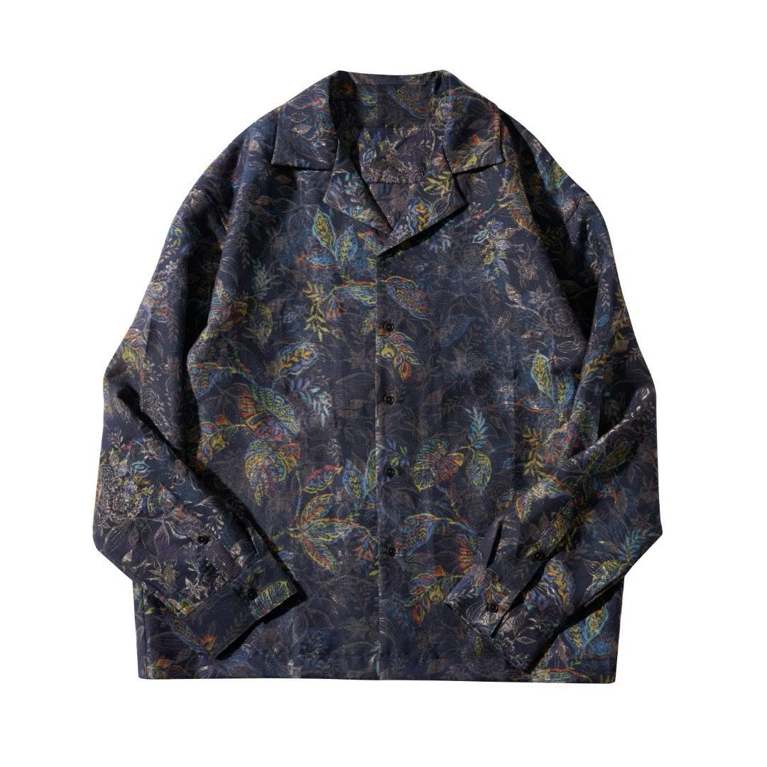 Navy Botanical Paisley Overshirt