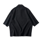 Textured Knit Polo Short-Sleeve Sweater