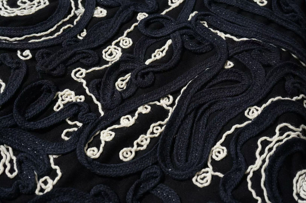 Navy Cord Embroidered  Bomber