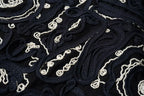 Navy Cord Embroidered  Bomber