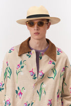 Suede Contrast Collar Coat