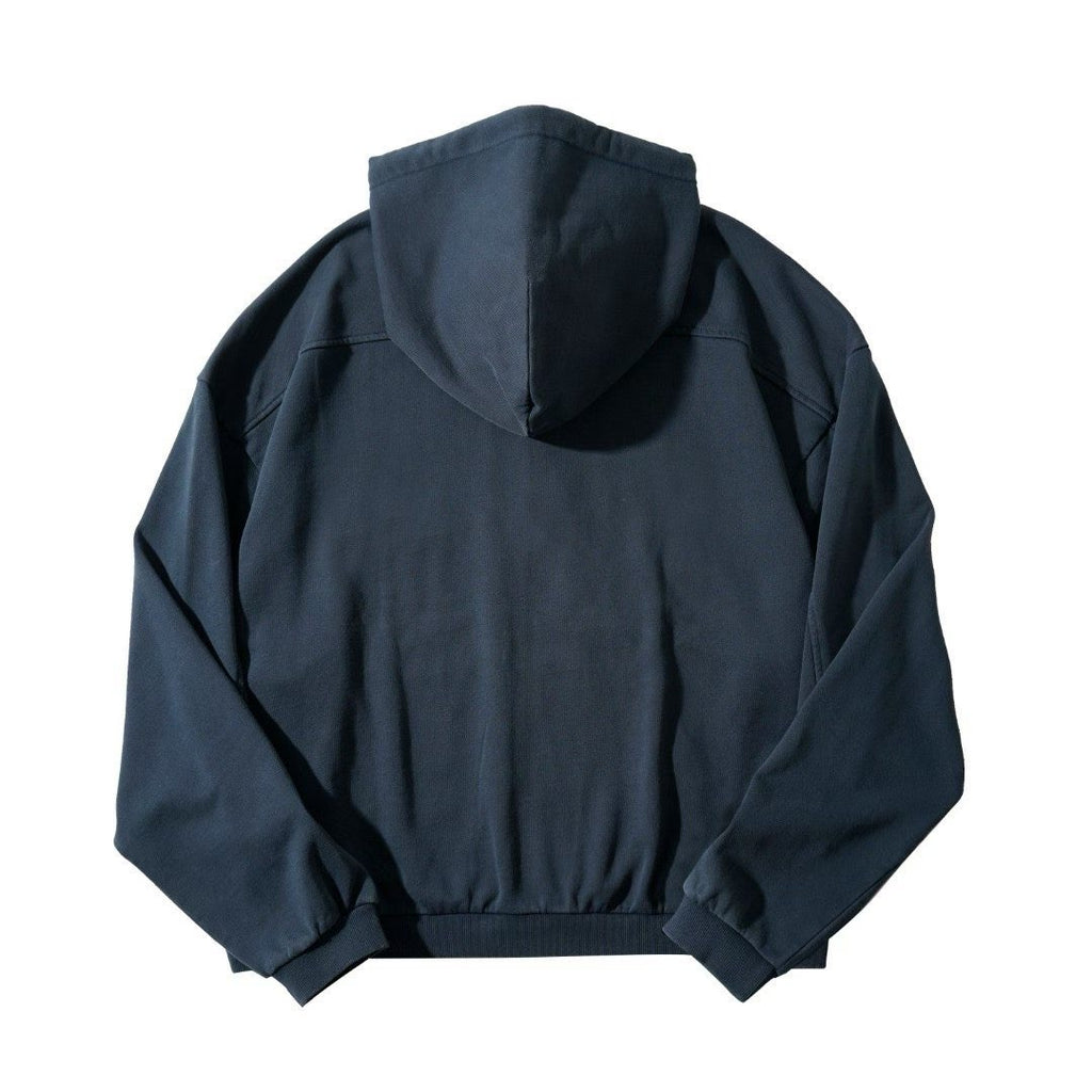 Cropped Zip-Up Hoodie with Scattered Mandala Embroidery
