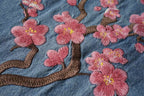 Cherry Blossom Embroidered Wide-Leg Jeans – Floral Branch Baggy Denim Pants