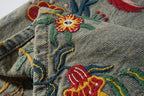 Wildflower Embroidered Wide-Leg Jeans