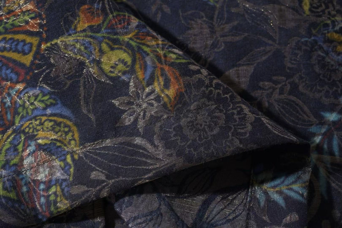 Navy Botanical Paisley Overshirt