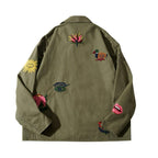 Multi-Patch Embroidered Chore Jacket – Playful Icon Workwear Coat