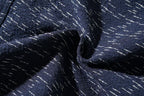 Navy Kasuri-Style Textured Coat