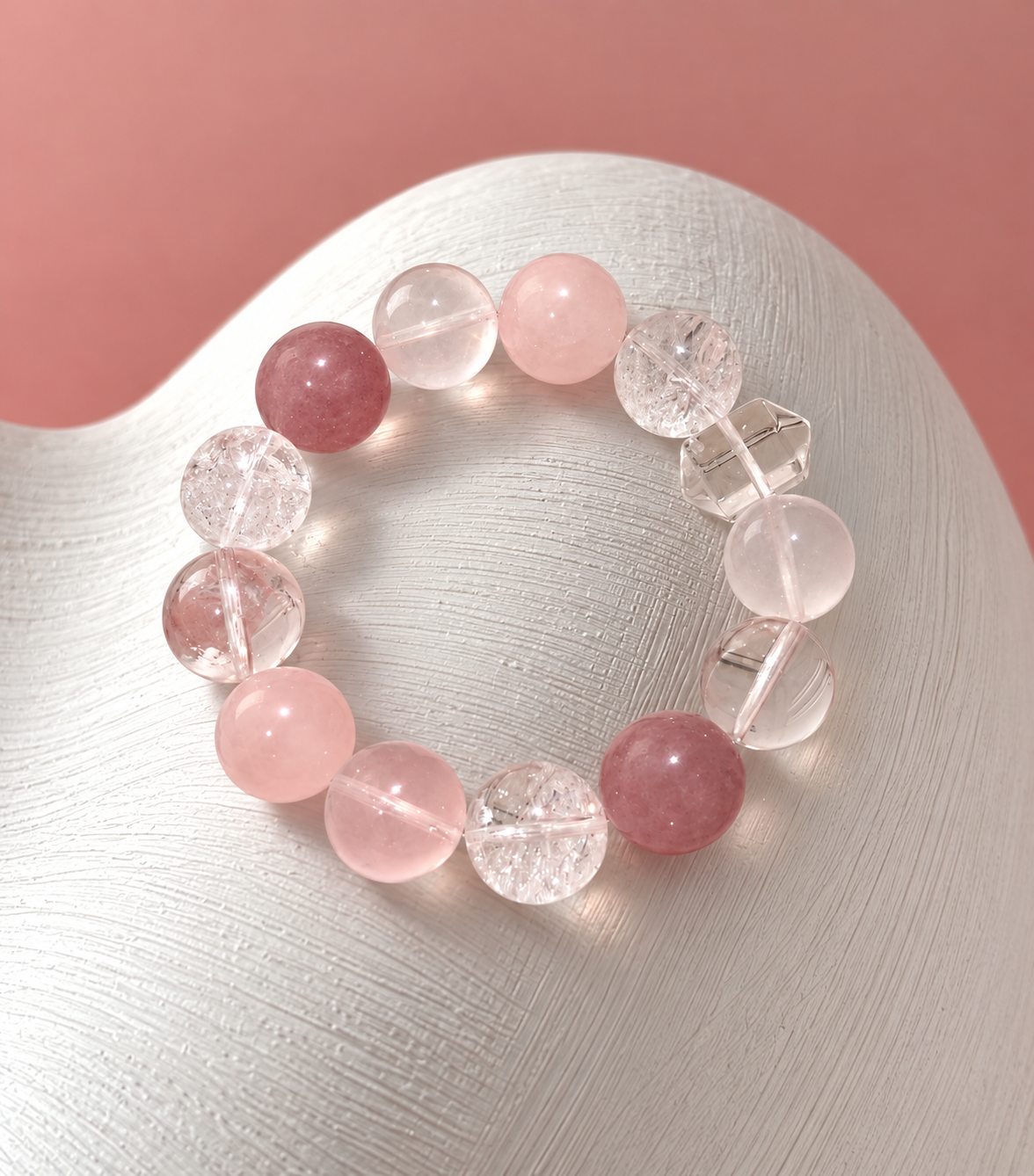 Rose Frost Beaded Bracelet
