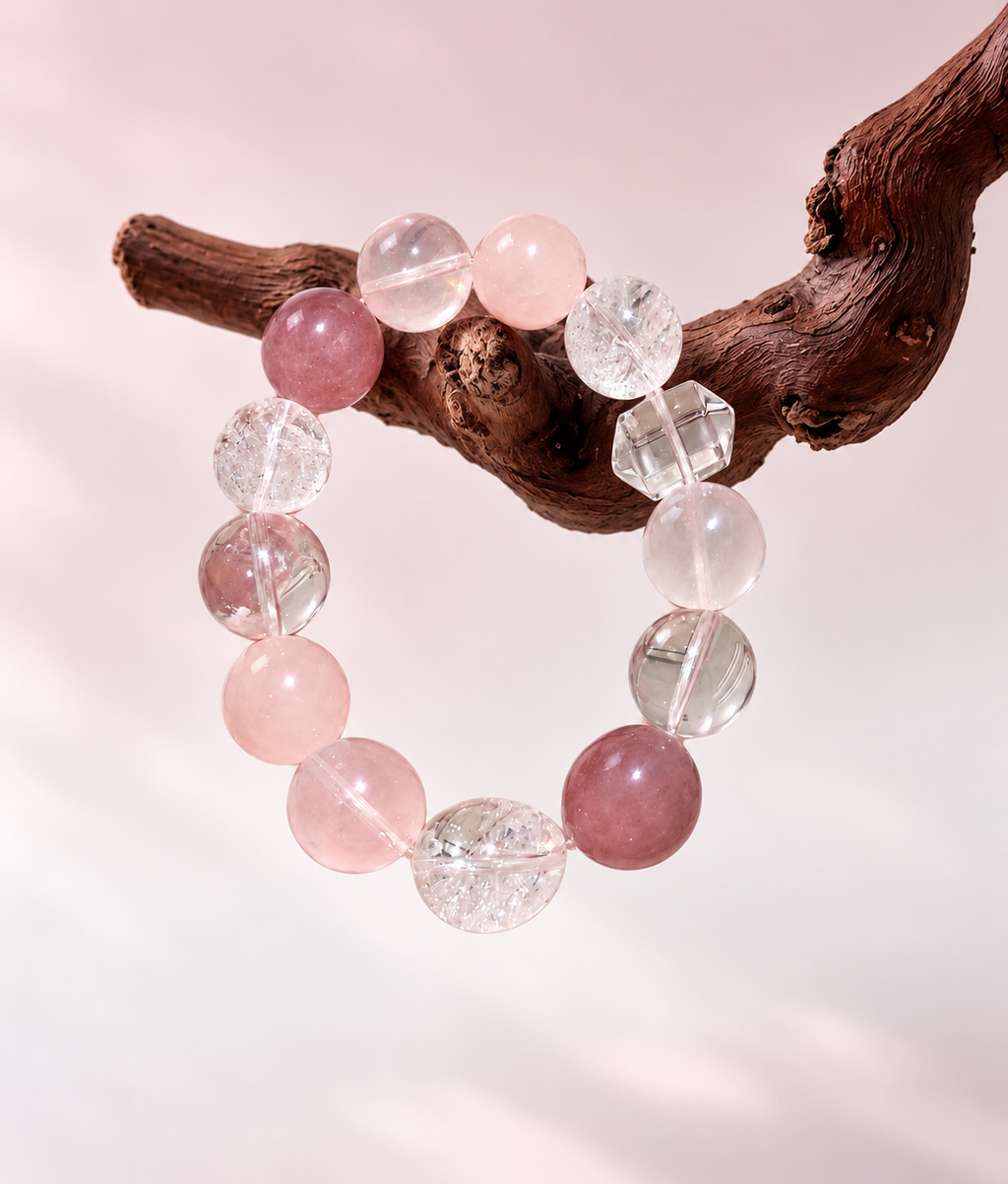 Rose Frost Beaded Bracelet