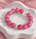 Raspberry Radiance Beaded Bracelet