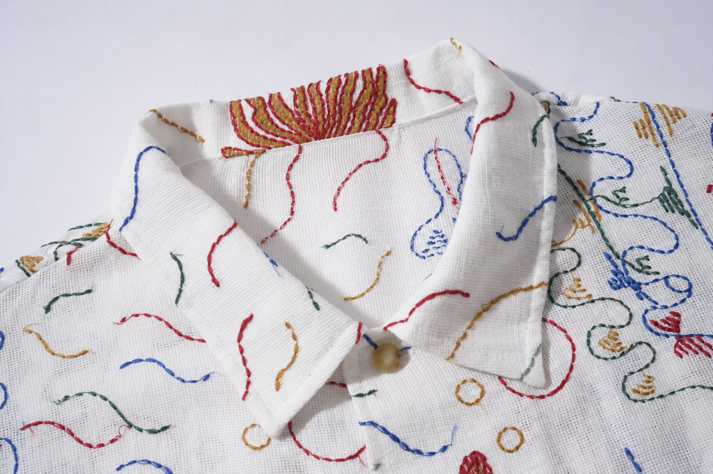 Island Breeze Embroidered Linen Shirt