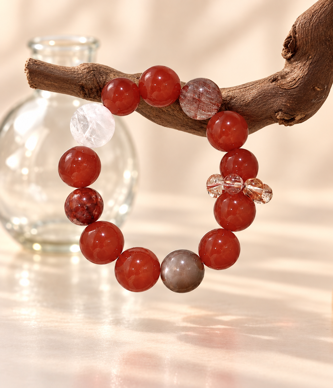 Scarlet Ember Beaded Bracelet