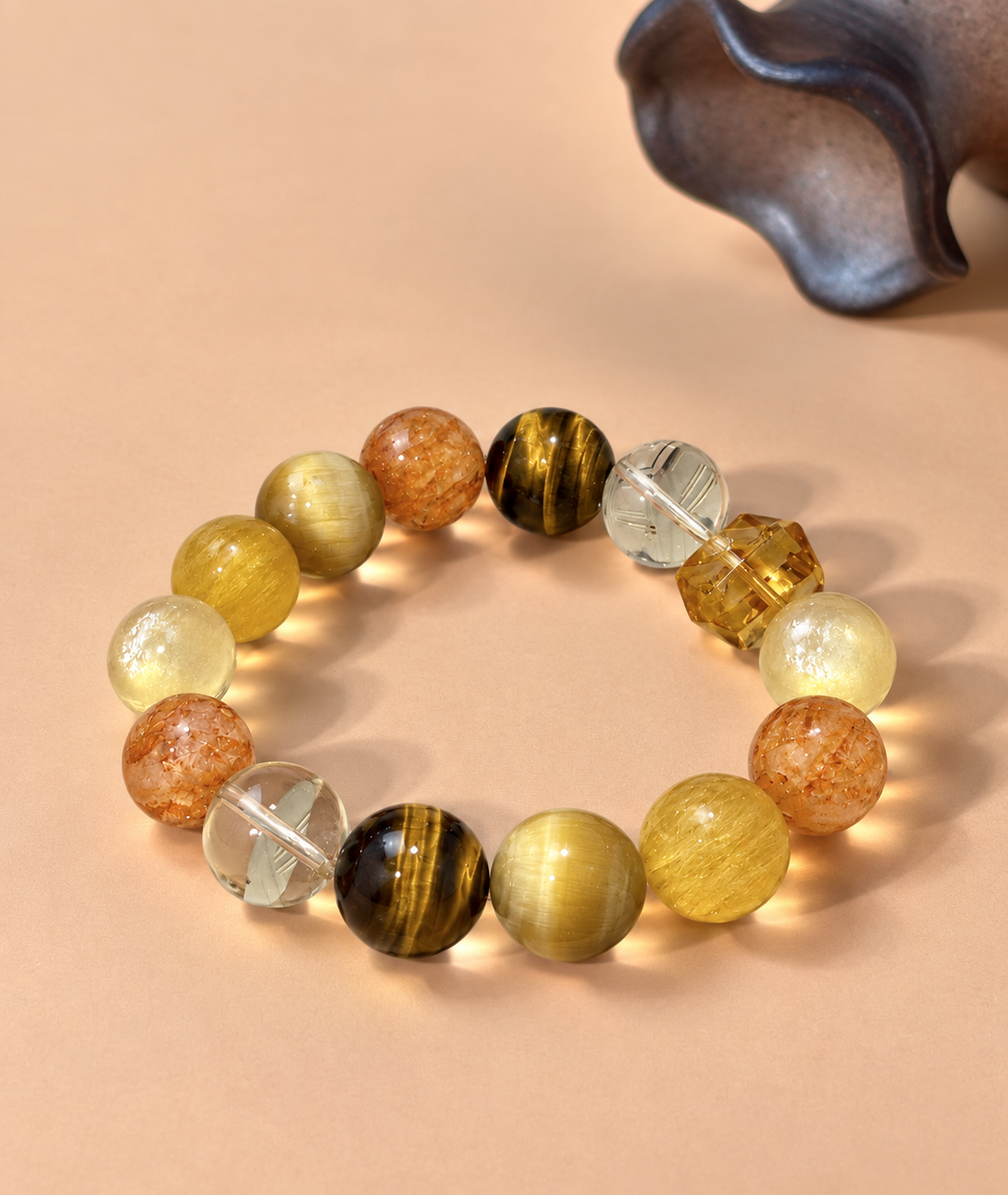 Golden Solstice Beaded Bracelet