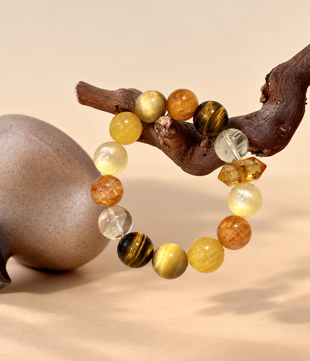 Golden Solstice Beaded Bracelet