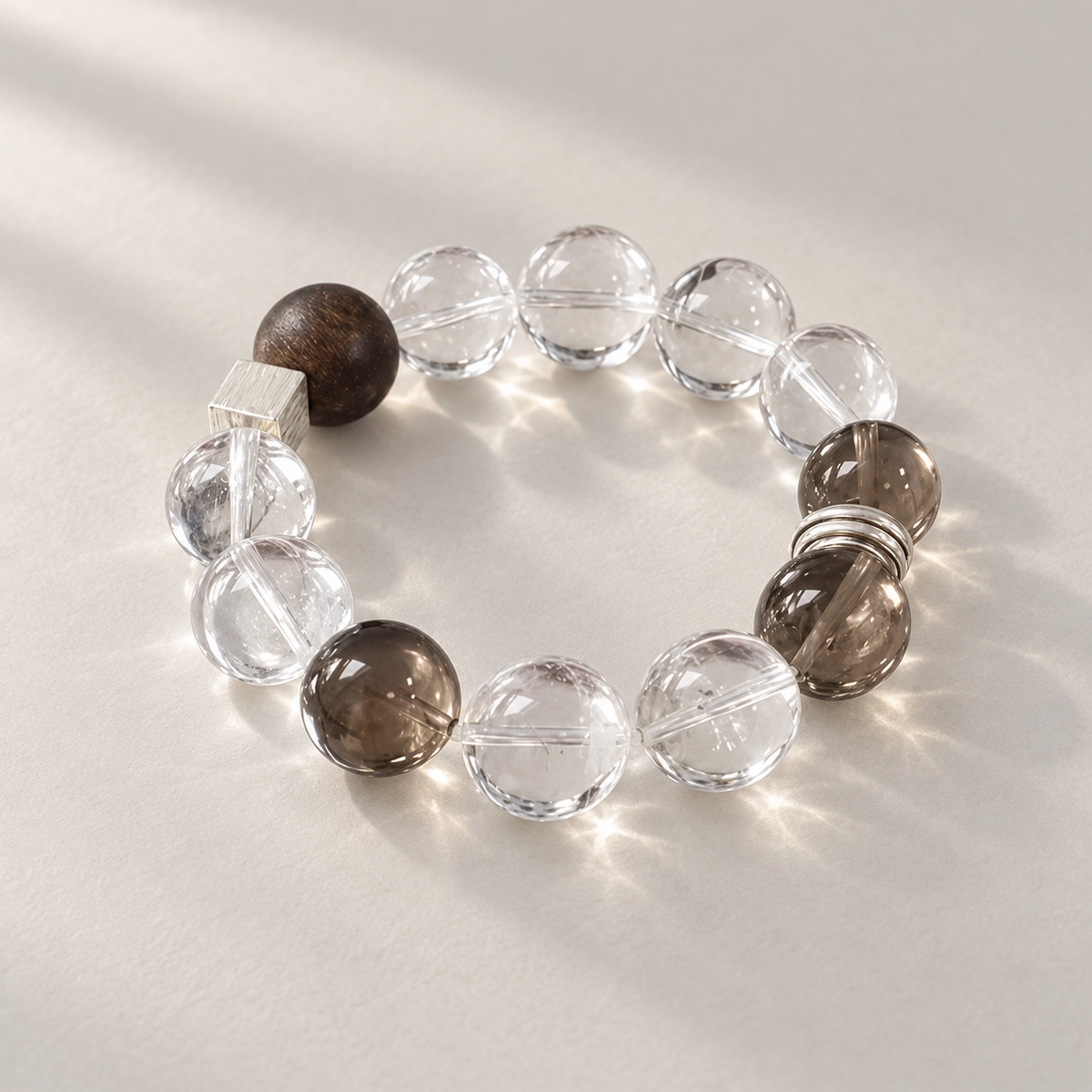 Smoke &amp; Light Beaded Bracelet