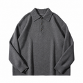 Knit Polo Sweater with Embroidered Collar