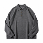 Knit Polo Sweater with Embroidered Collar