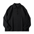Knit Polo Sweater with Embroidered Collar
