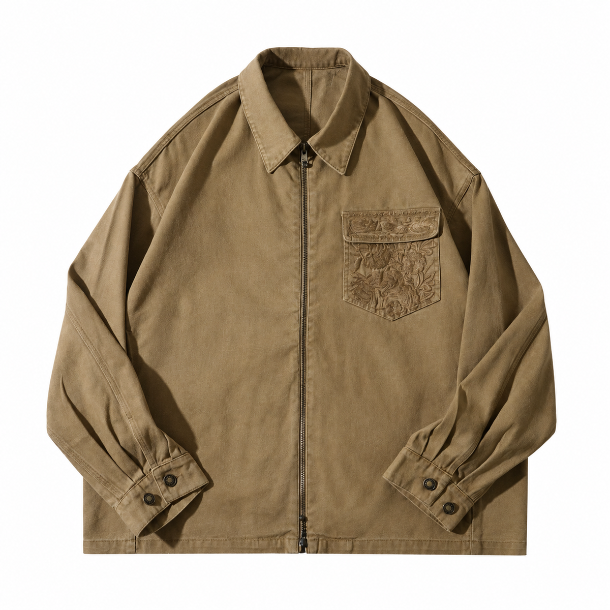 Garment-Dyed Cotton Twill Chore Jacket