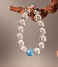 Clear Quartz &amp; Aquamarine Bubble Bead Bracelet