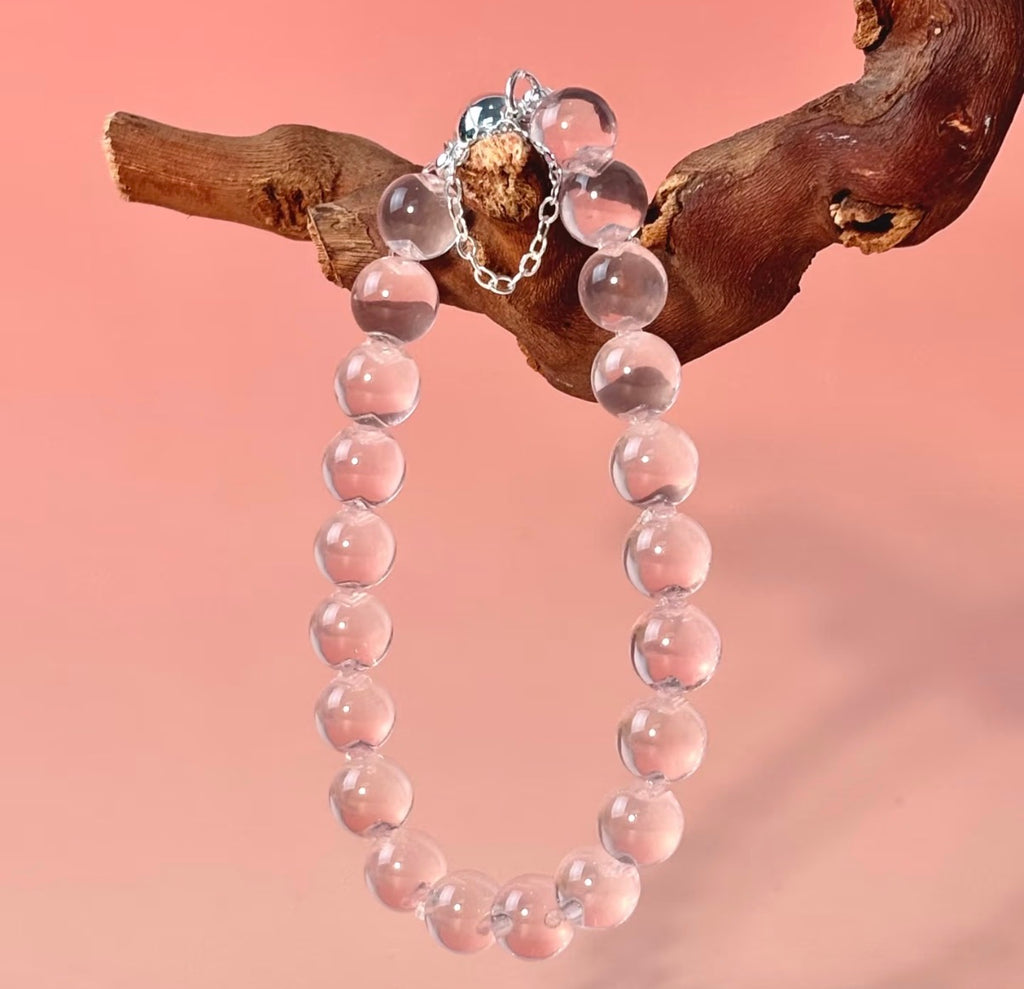Blush Glow Rose Quartz Bubble Bead Bracelet