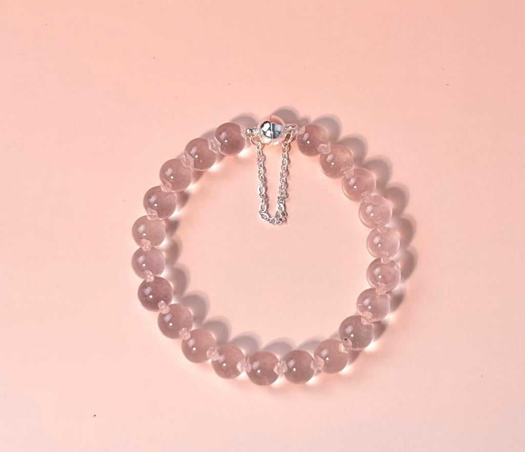 Blush Glow Rose Quartz Bubble Bead Bracelet