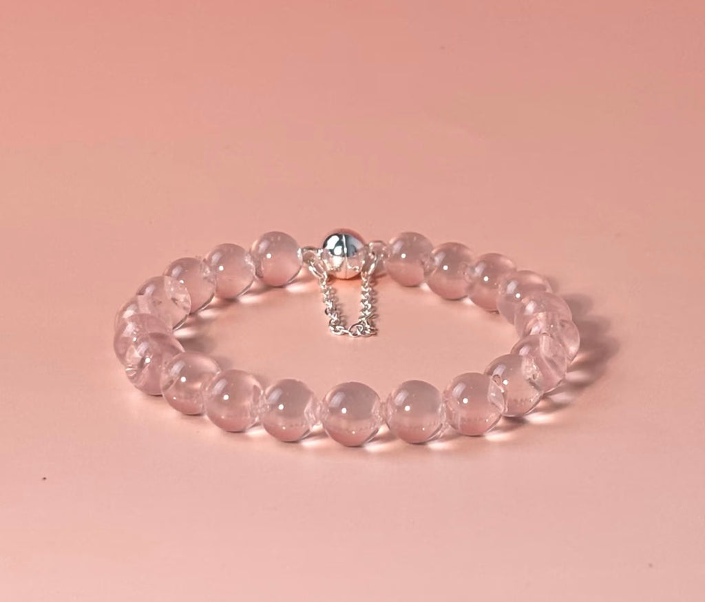 Blush Glow Rose Quartz Bubble Bead Bracelet