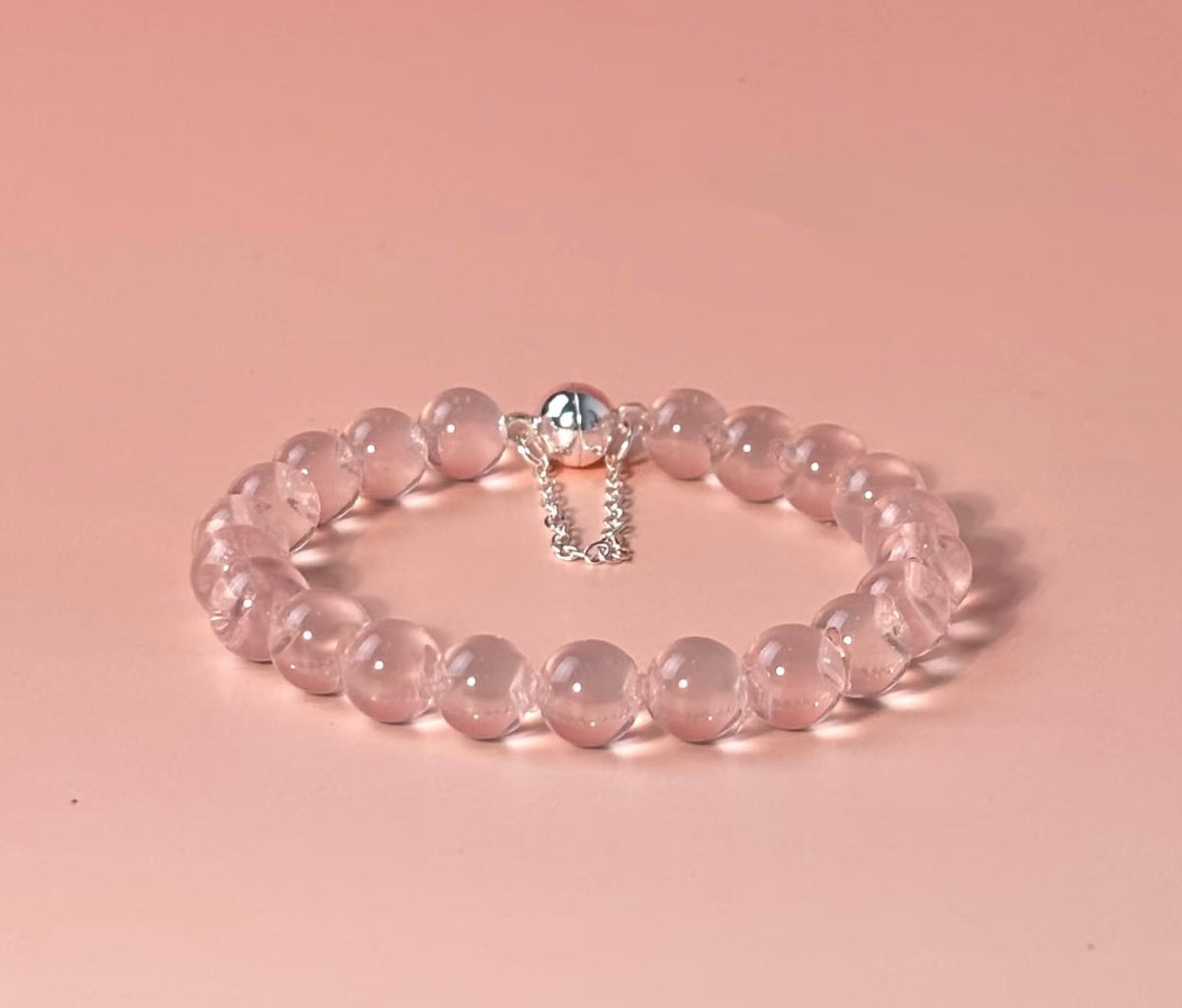 Blush Glow Rose Quartz Bubble Bead Bracelet
