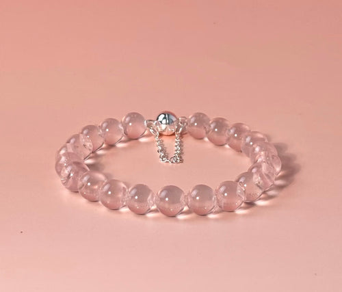 Blush Glow Rose Quartz Bubble Bead Bracelet