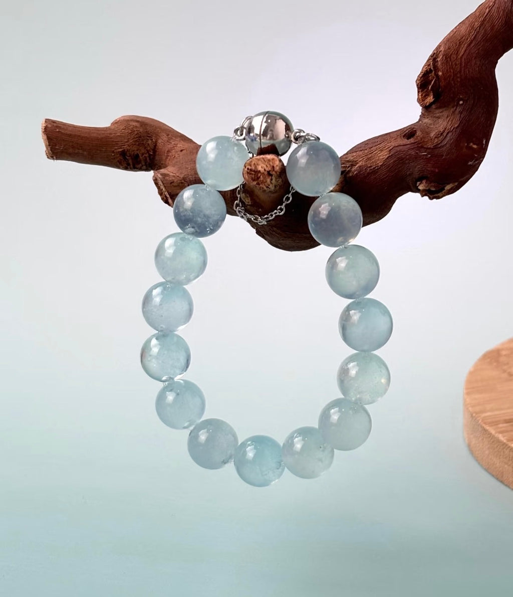 Ocean Glow Aquamarine Bubble Bead Bracelet