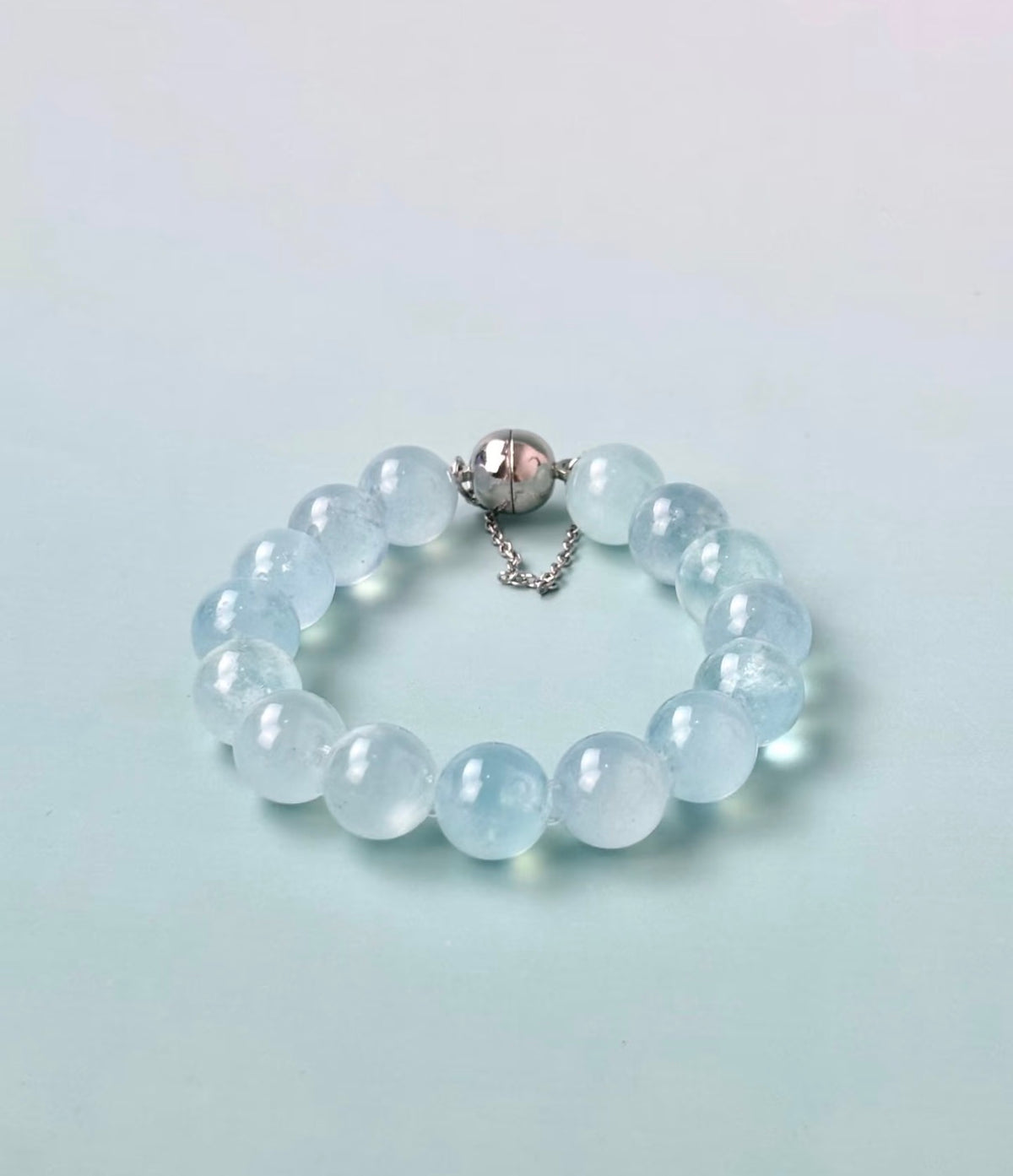 Ocean Glow Aquamarine Bubble Bead Bracelet