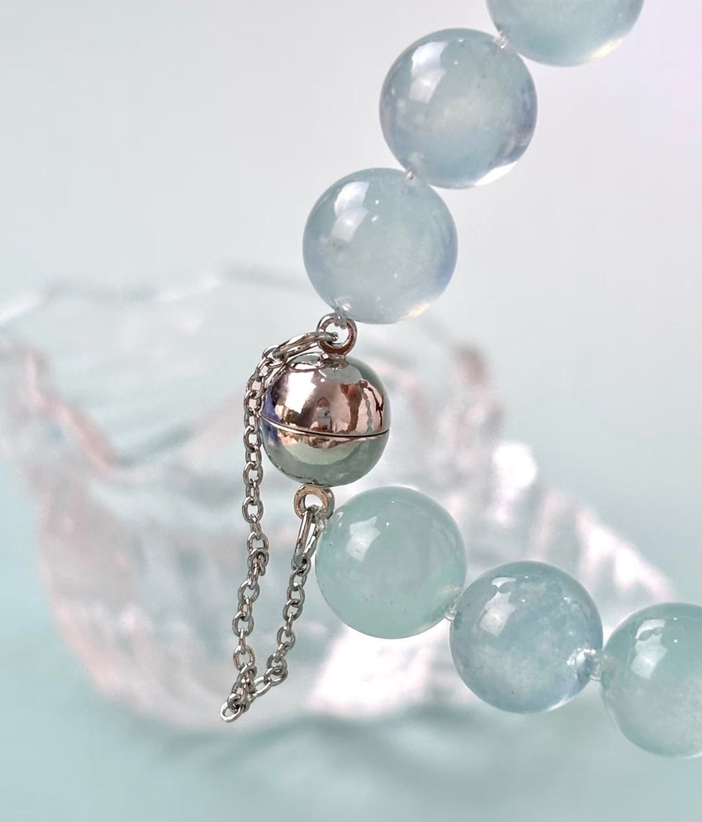 Ocean Glow Aquamarine Bubble Bead Bracelet