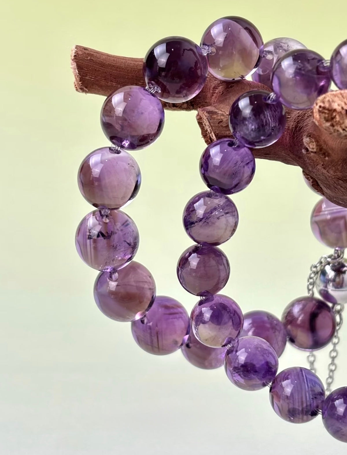 Violet Glow Amethyst Bubble Bead Bracelet