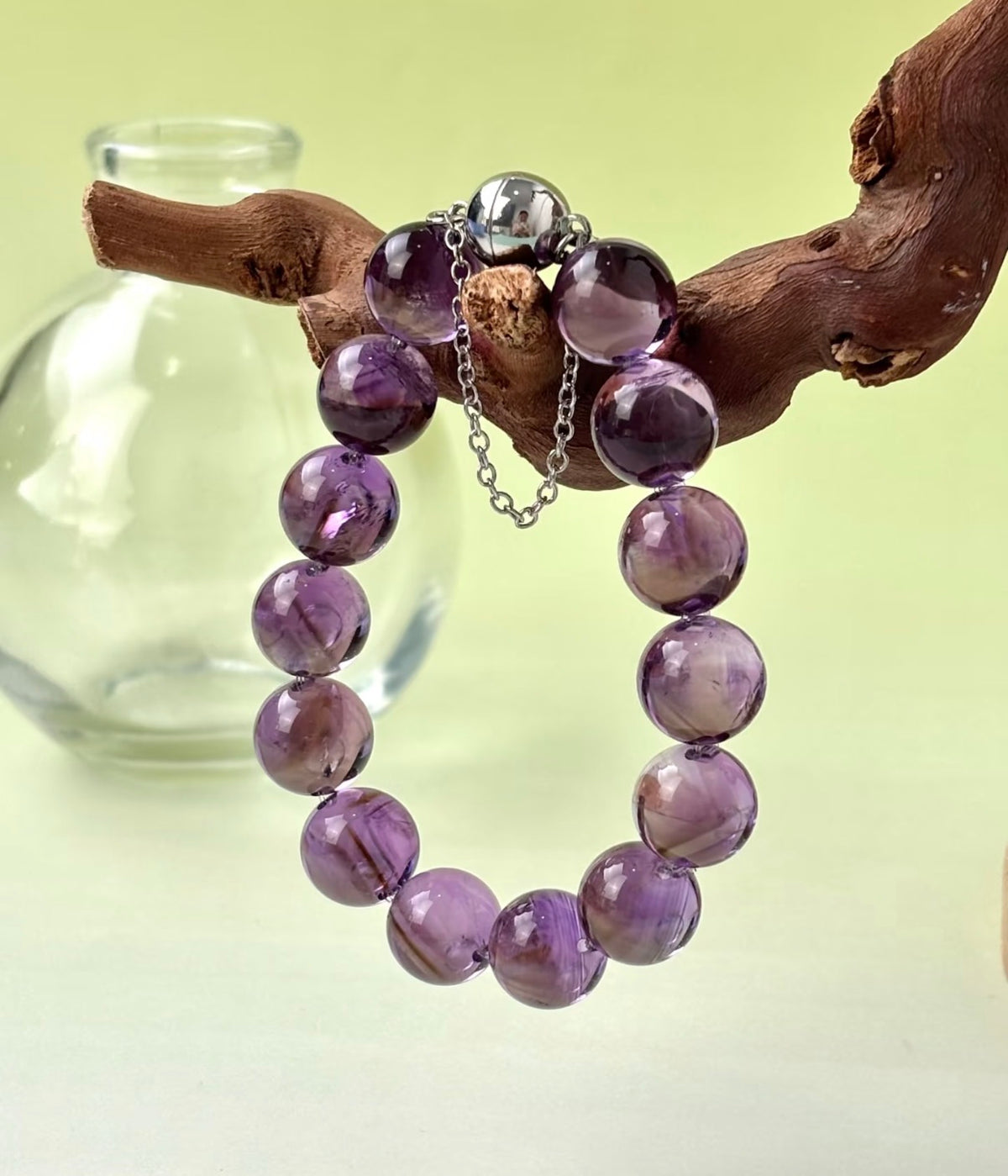 Violet Glow Amethyst Bubble Bead Bracelet