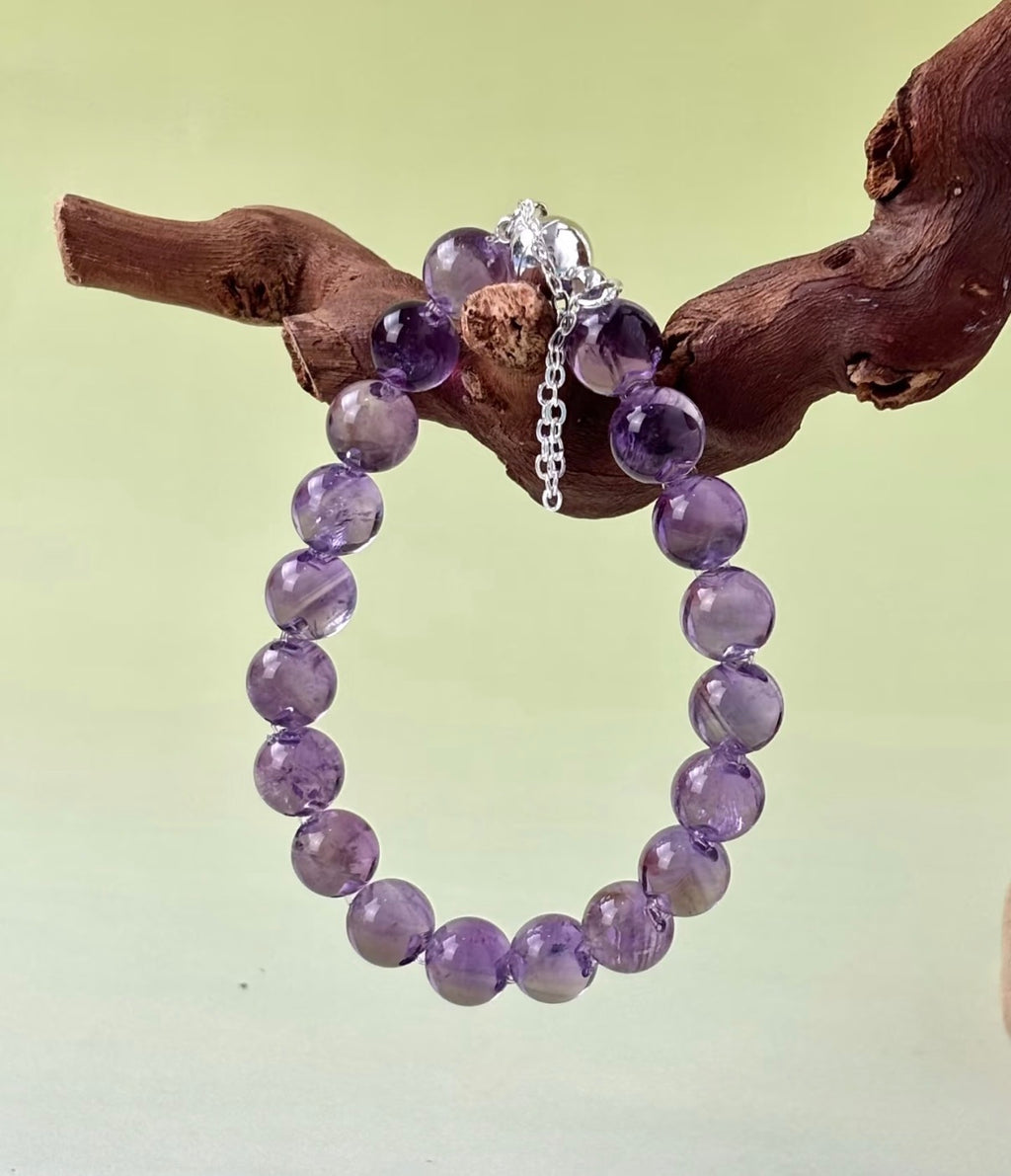 Violet Glow Amethyst Bubble Bead Bracelet