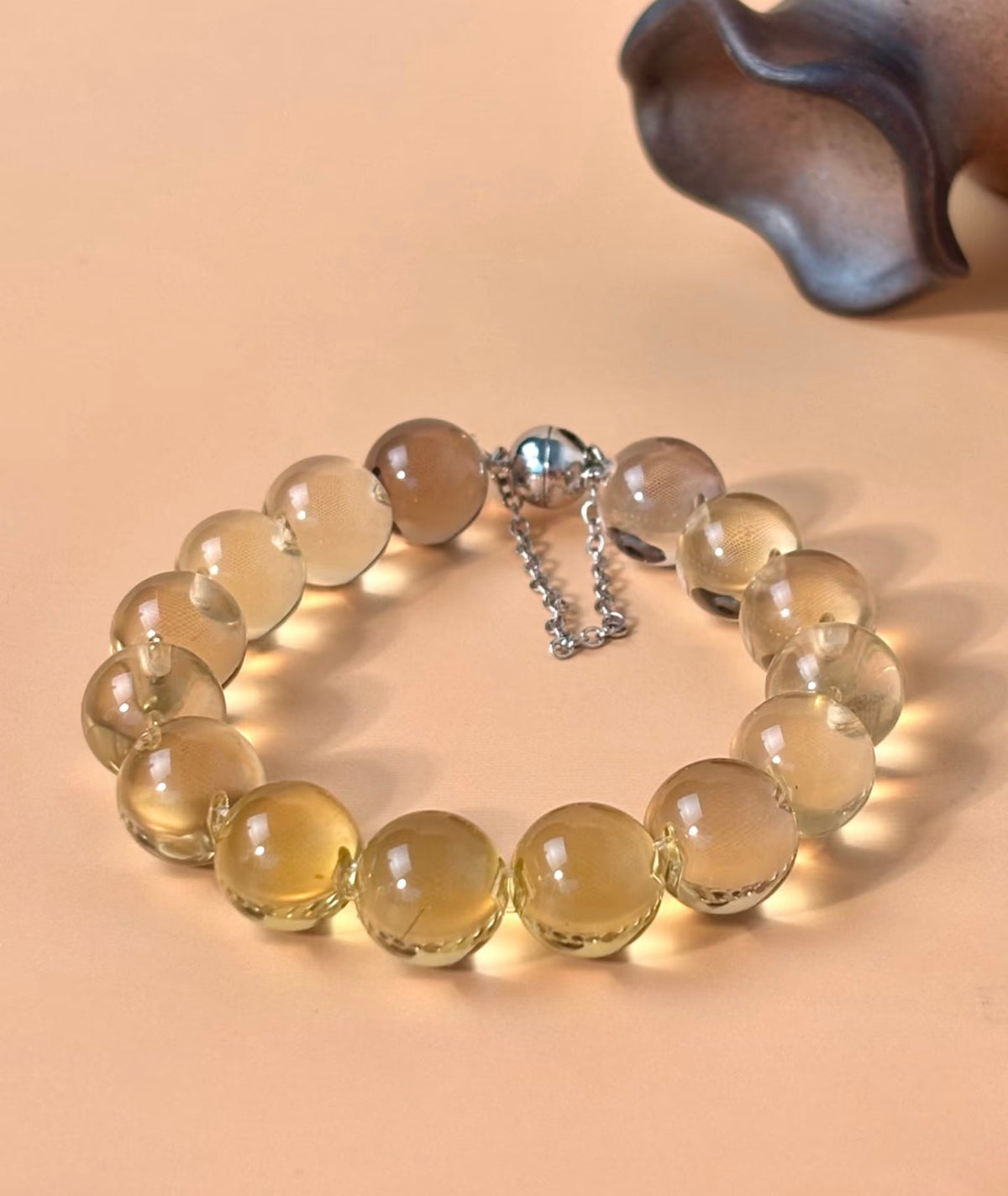 Golden Glow Citrine Bubble Bead Bracelet