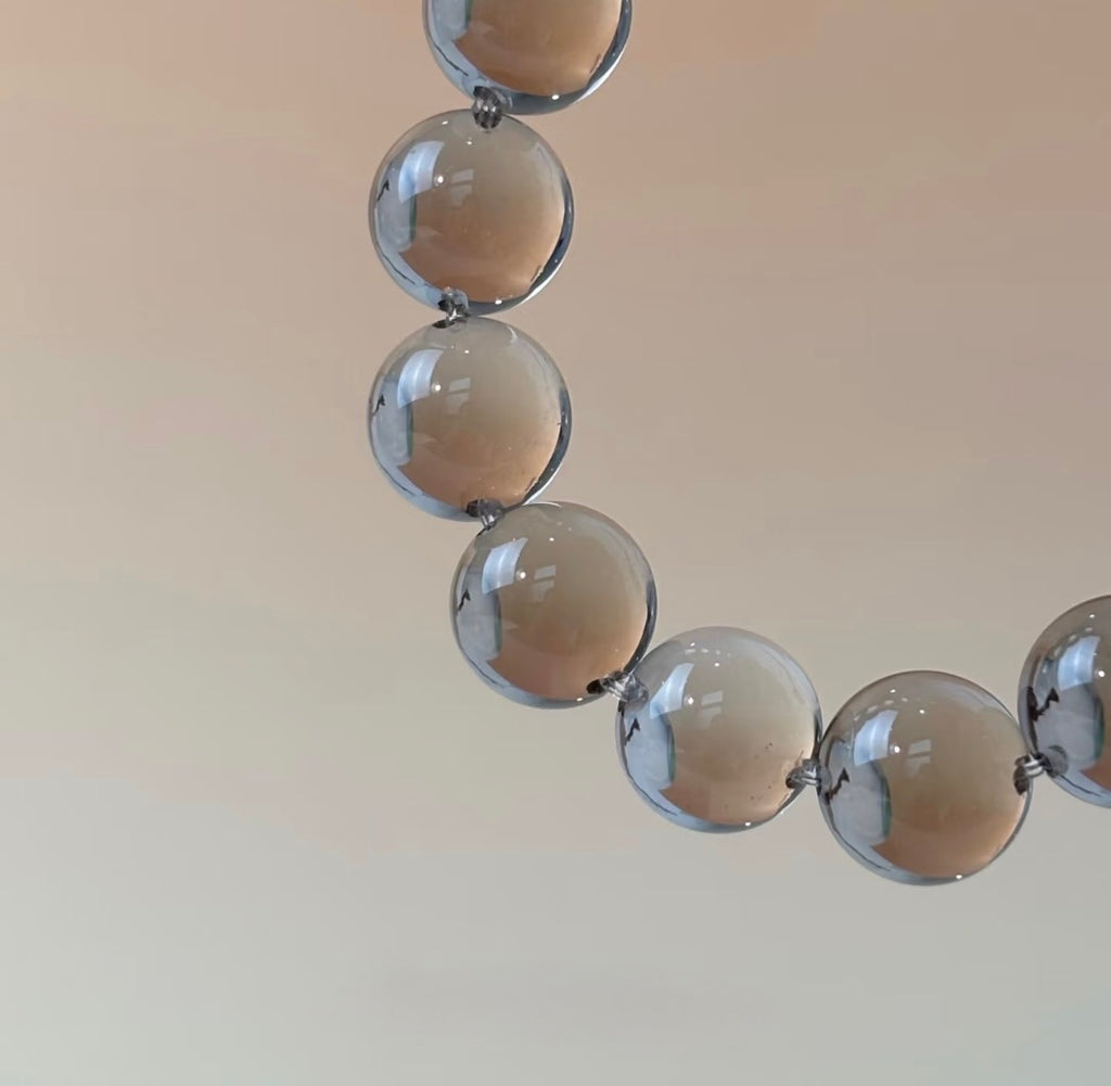 Smoky Veil Smoky Quartz Bubble Bead Bracelet