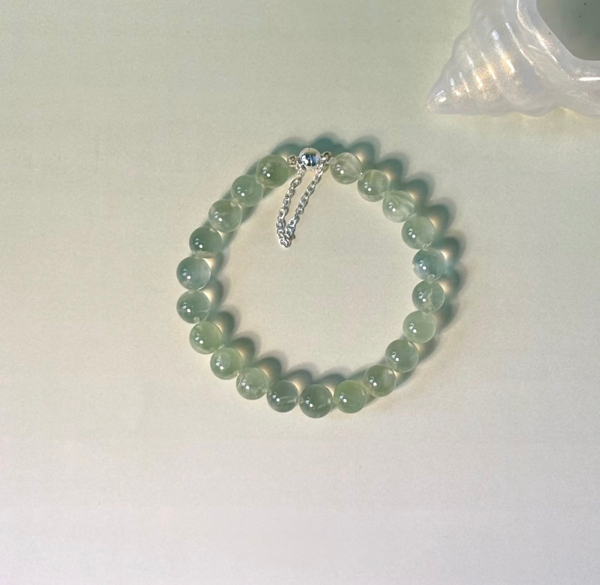Prehnite Bubble Bead Bracelet