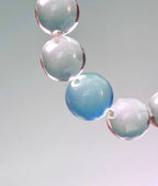 Clear Quartz &amp; Aquamarine Bubble Bead Bracelet