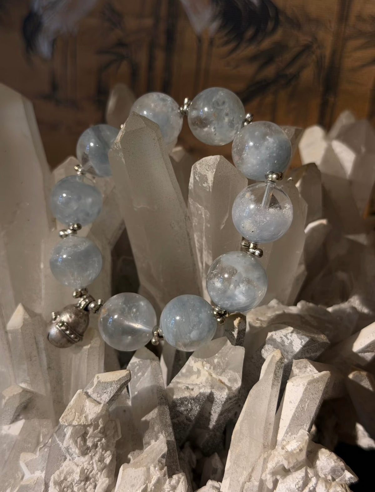 Blue Rutilated Quartz Bracelet