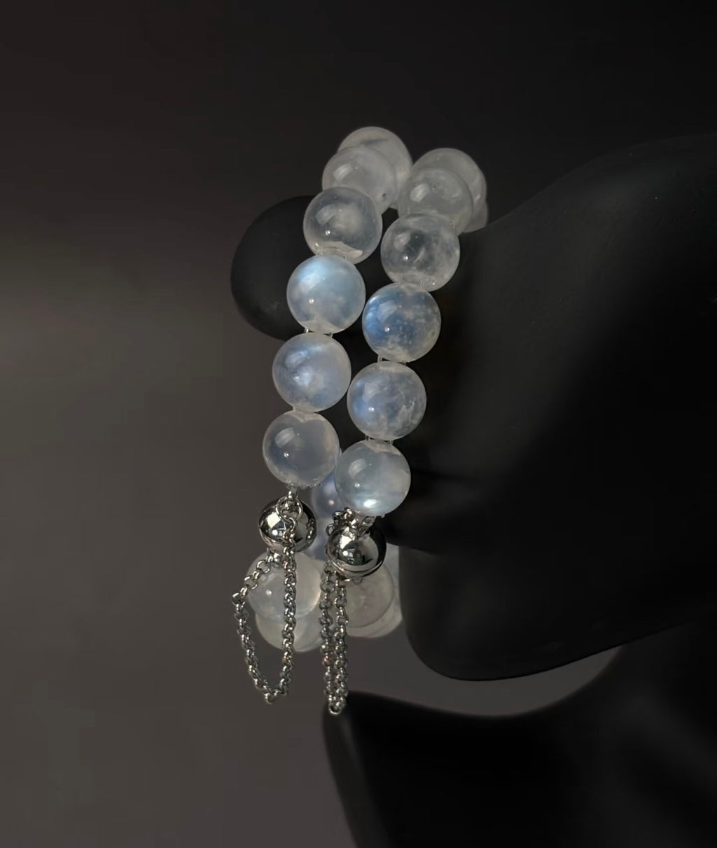 Lunar Glow Blue Moonstone Bracelet (smaller bead)