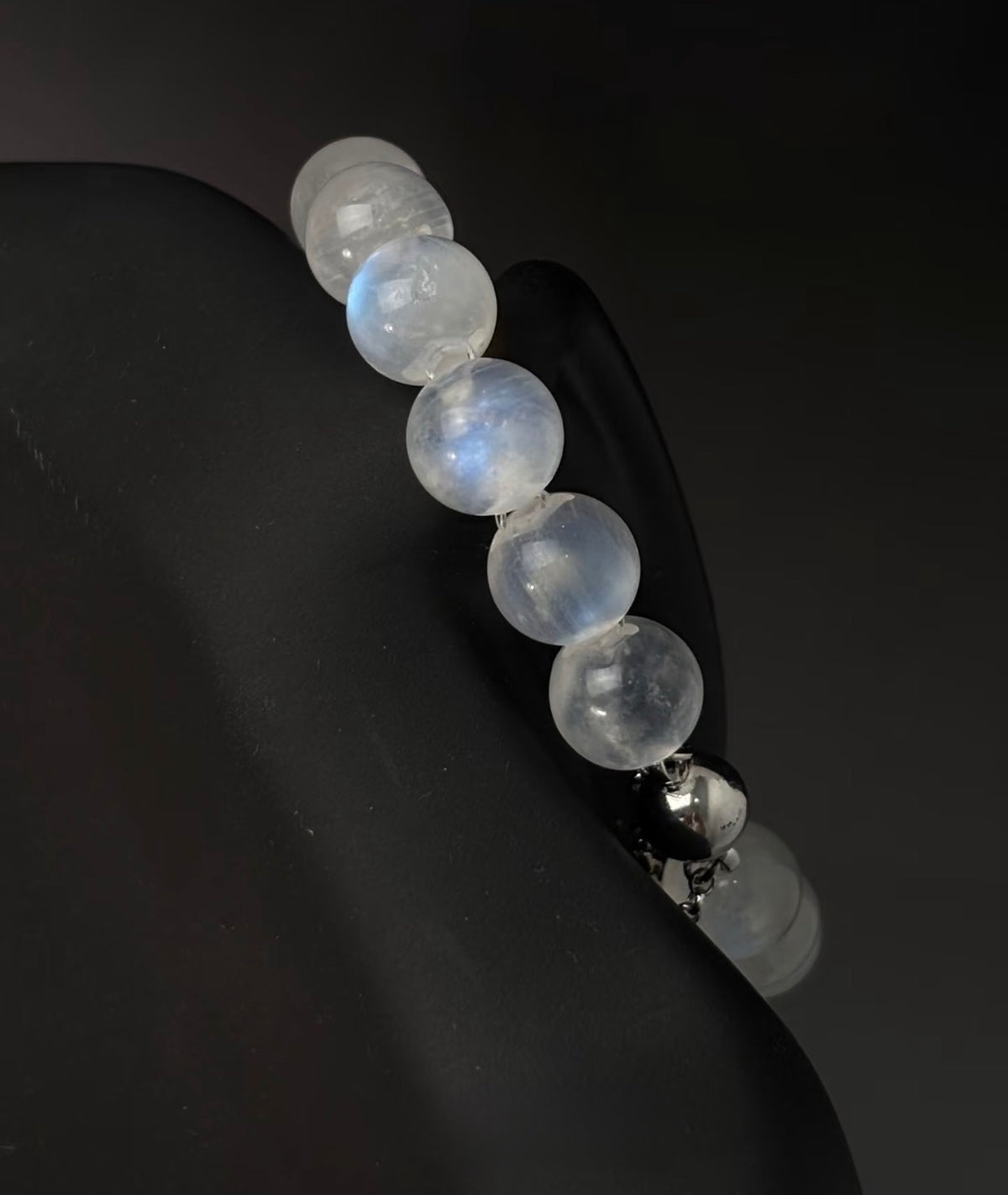Lunar Glow Blue Moonstone Bracelet (smaller bead)