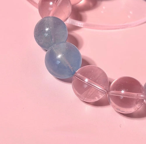 Aquamarine & Rose Quartz Bracelet