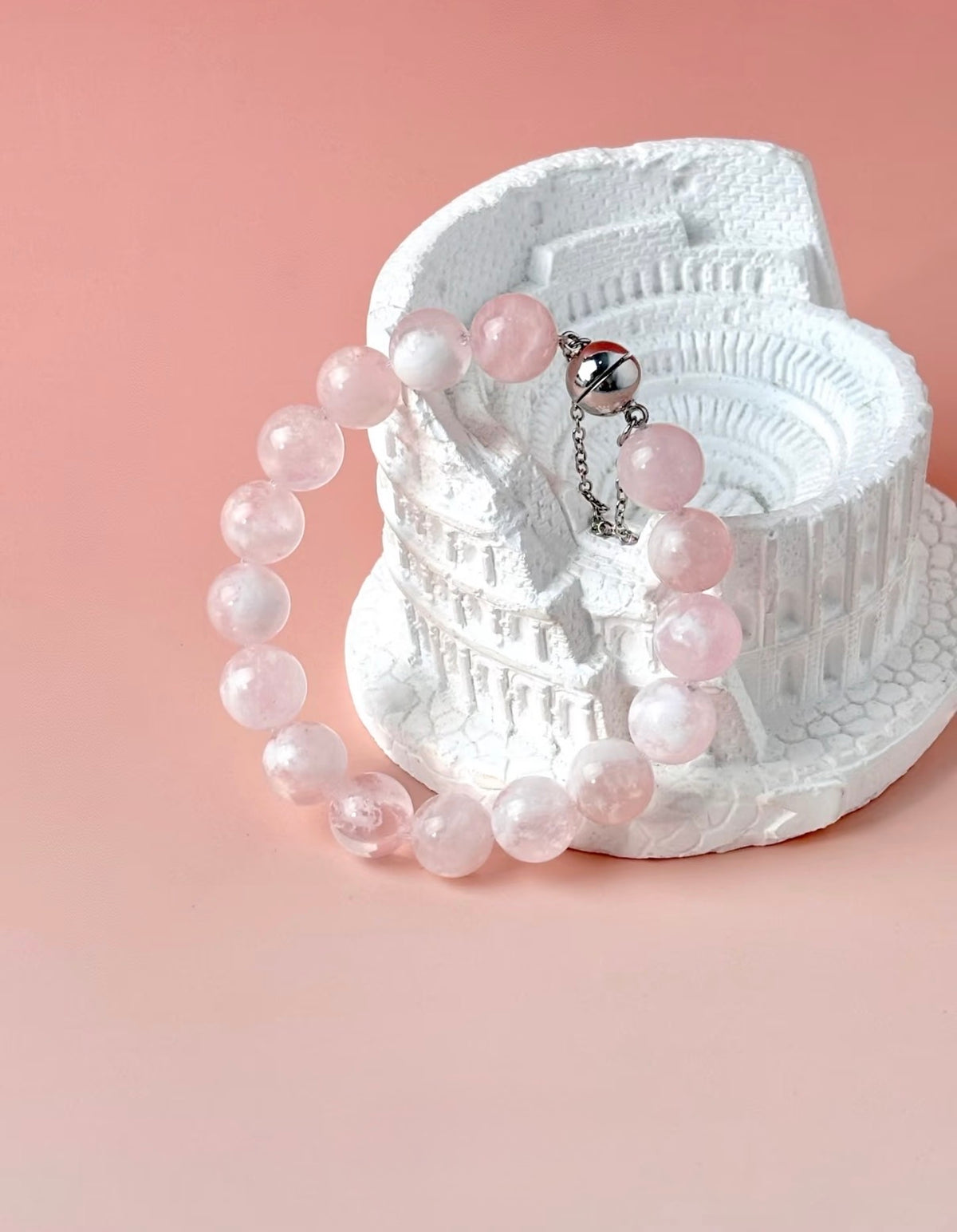 Pink Snowflake Phantom Quartz Bracelet