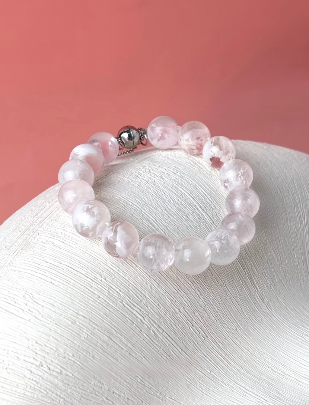 Pink Snowflake Phantom Quartz Bracelet