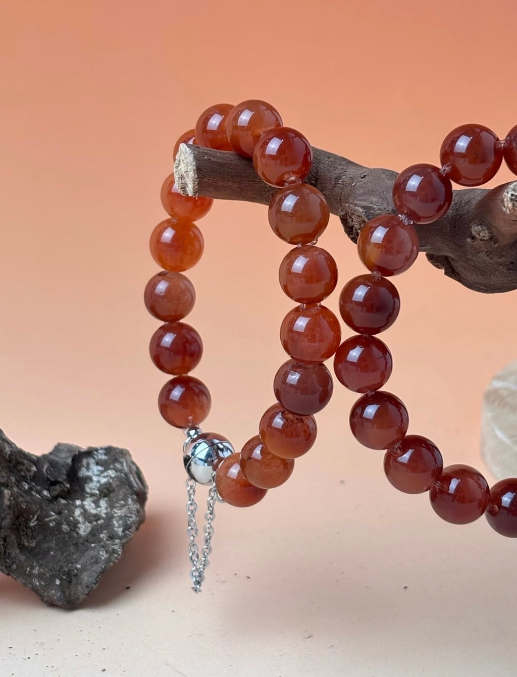 Red Rabbit Hair Quartz Bracelet