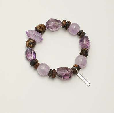 Violet Mist · Wood & Crystal Bracelet